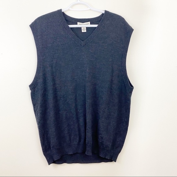 Pronto Uomo Charcoal 100% Merino Wool Sweater Vest - Picture 2 of 3